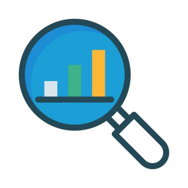 Beyaz arka plan üzerinde izole grafik büyüyen ile mavi Büyüteç