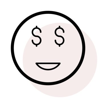 Bej gölge beyaz zemin üzerine doları gözleriyle gülen