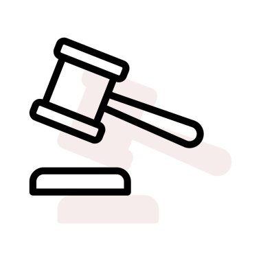 Yargıç çekiç bej gölge beyaz zemin üzerine