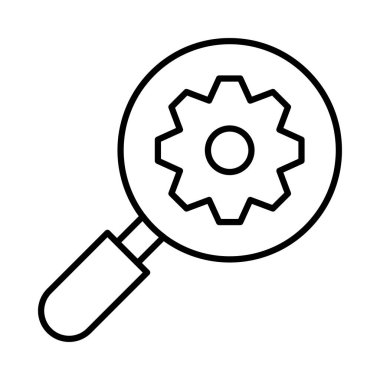 Beyaz arka plan üzerinde izole dişli olan Büyüteç