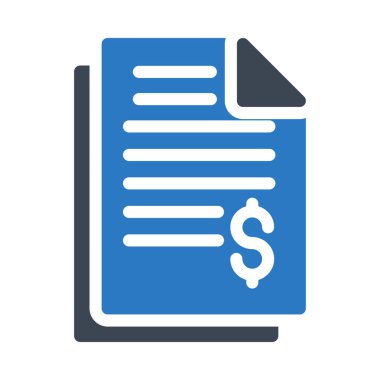 Metin ve dolar işareti ile mavi ve beyaz liste