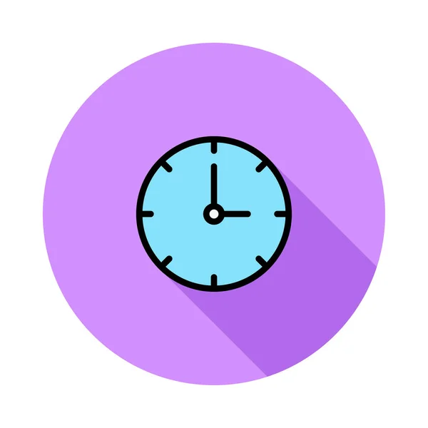 Reloj Azul Círculo Violeta Aislado Sobre Fondo Blanco — Vector de stock