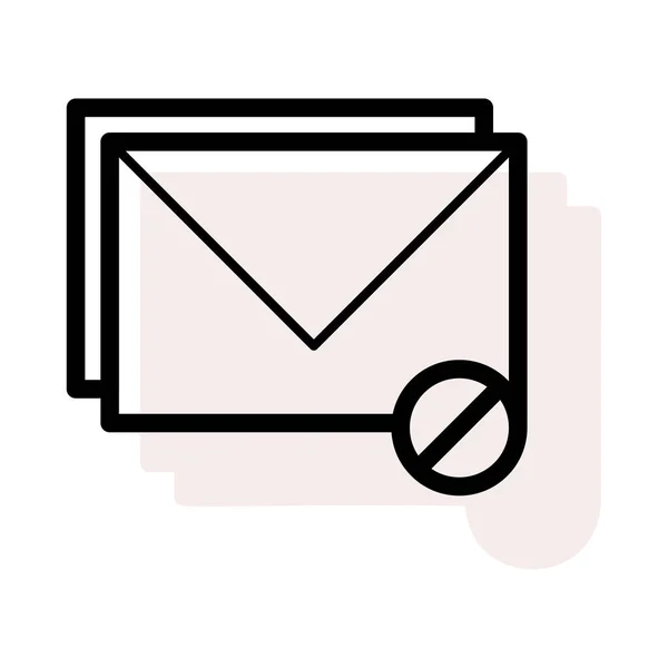 Enveloppen Met Verkeerde Symbool Witte Achtergrond Met Beige Schaduw — Stockvector