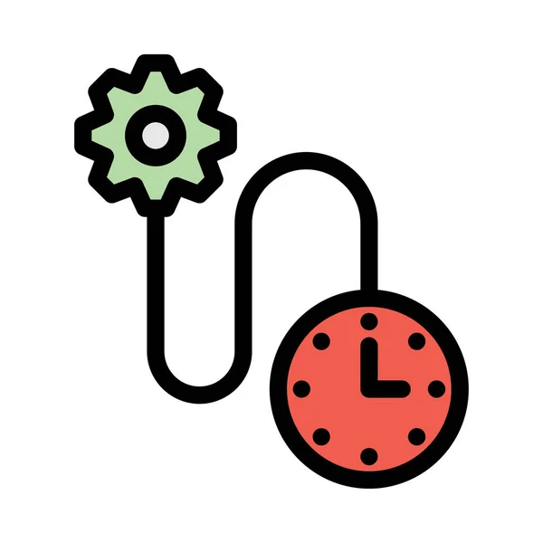 Reloj Engranaje Icono Vector Ilustración — Vector de stock