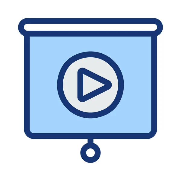Rollo Papel Azul Con Símbolo Ver Video Aislado Sobre Fondo — Vector de stock