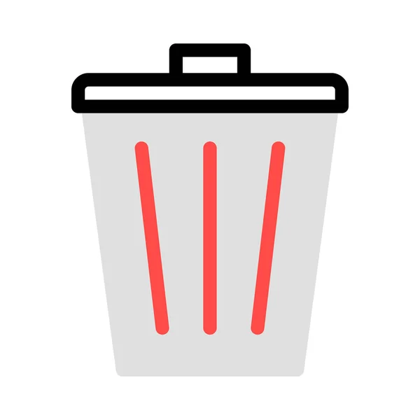 Basura Bin Icono Vector Ilustración — Archivo Imágenes Vectoriales