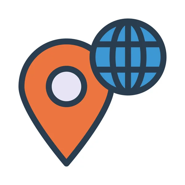 Symbole Carte Localisation Avec Globe Terrestre — Image vectorielle