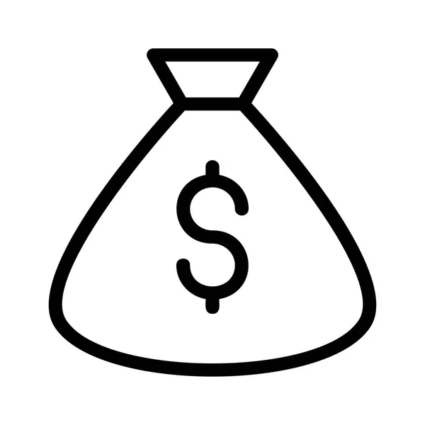 Ikona Money Bag Izolované Bílém Pozadí — Stockový vektor