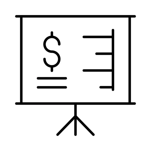 Junta Con Signo Dólar Información Aislada Sobre Fondo Blanco — Vector de stock