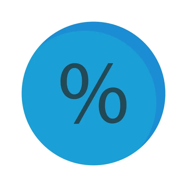 Círculo Azul Con Símbolo Porcentual Aislado Sobre Fondo Blanco — Vector de stock