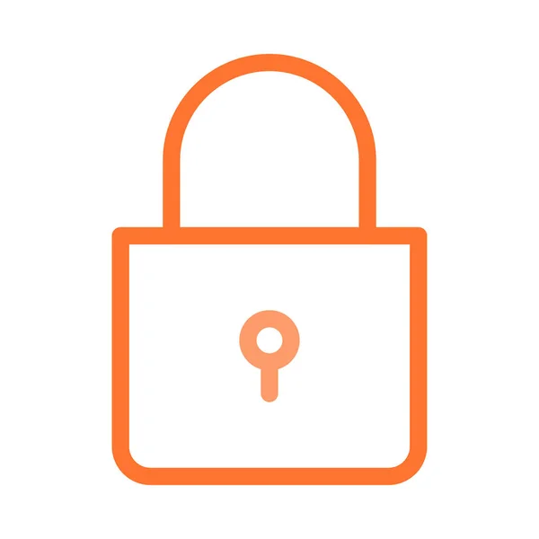 Orange Paddel Lock Isolerat Vit Bakgrund — Stock vektor