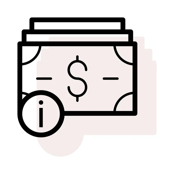 Δολάριο Τραπεζογραμμάτια Πληροφορίες Σύμβολο Λευκό Φόντο Μπεζ Σκιά — Διανυσματικό Αρχείο