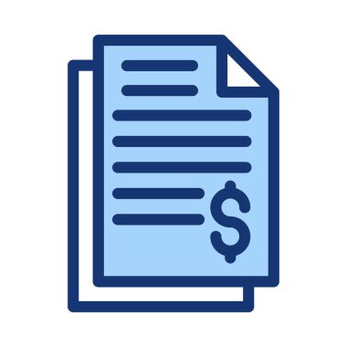 Metin ve dolar işareti ile mavi ve beyaz liste