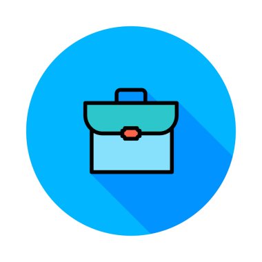 Beyaz arka plan üzerinde izole mavi daire mavi iş çantada