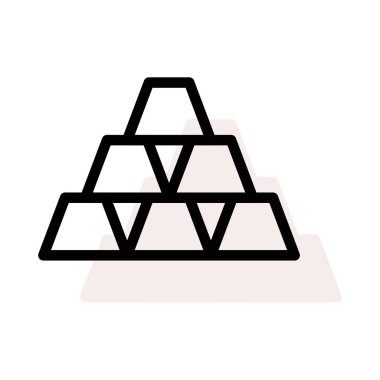 Piramit bej gölge beyaz zemin üzerine altın parçaları yapılmış