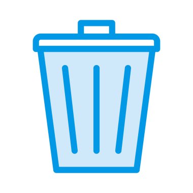 mavi çöp kutusu beyaz arkaplanda izole edildi