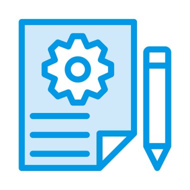 Beyaz dişli ve beyaz arka plan üzerinde izole kalem olan liste