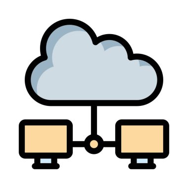 Bulut simgesi vektör illüstrasyonu 