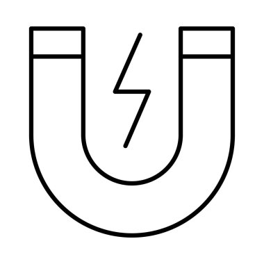 Flash üzerinde izole beyaz arka plan ile anahat mıknatıs