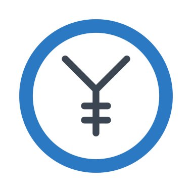 İzole üzerinde beyaz arka plan mavi Yen sikke