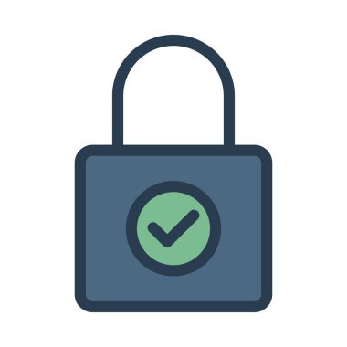 Kürek kilidi dine simgesi olan beyaz arka plan üzerinde kilitli