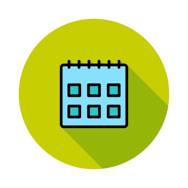 Yeşil daire beyaz arka plan üzerinde izole mavi takvim