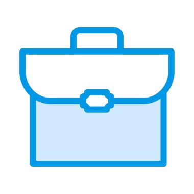 Beyaz arka plan üzerinde izole mavi ve beyaz iş çanta