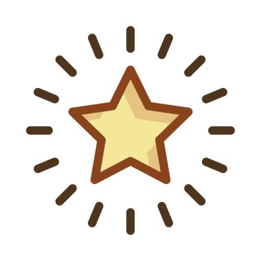 Beyaz arka plan üzerinde izole sarı parlayan yıldız