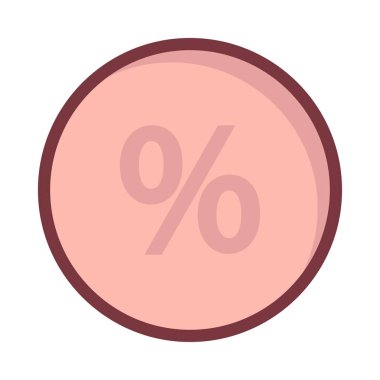 Beyaz arka plan üzerinde izole yüzde simgesi ile pembe daire