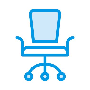 Beyaz arka plan üzerinde izole mavi ve beyaz koltuk