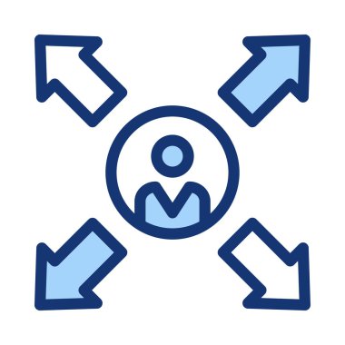 Beyaz ve mavi oklarla kişisel simge