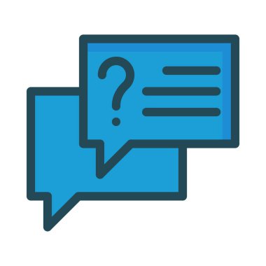 Soru simgesi beyaz arka plan üzerinde izole olan mavi mesajları