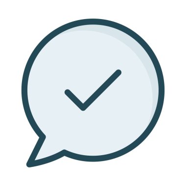 Beyaz arka plan üzerinde izole Onayla simgesi olan gri mesaj