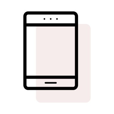 Anahat tablet cihaz bej gölge beyaz zemin üzerine