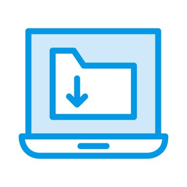 download dosya simgesi beyaz zemin üzerine mavi Tablet cihazla