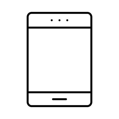 Tablet cihaz ile beyaz boş perde