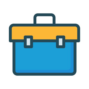 Beyaz arka plan üzerinde izole sarı ve mavi iş çanta