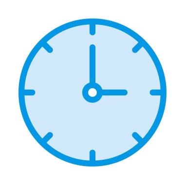 Beyaz arkaplanda mavi saat izole edildi