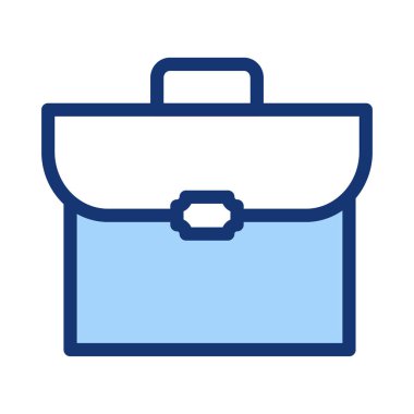 Beyaz arka plan üzerinde izole mavi ve beyaz iş çanta