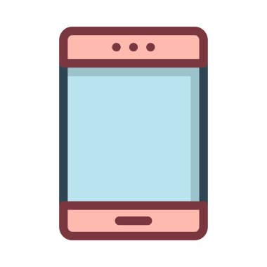 Beyaz arka plan üzerinde izole pembe ve mavi smartphone