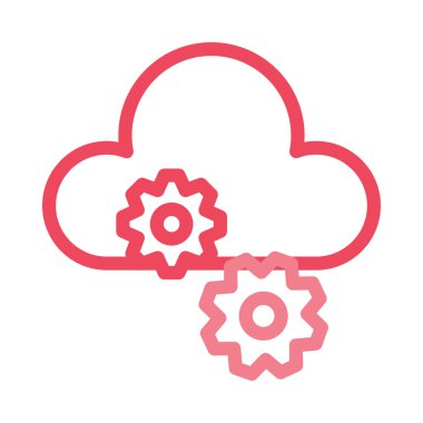 bulut ve vites simge vektör çizim