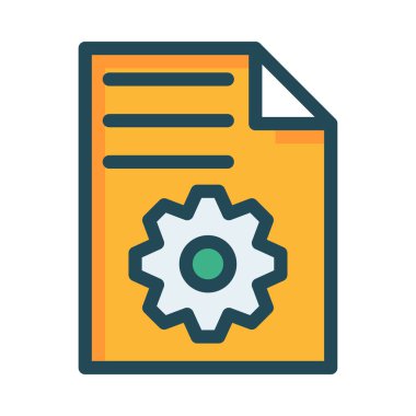 Beyaz arka plan üzerinde izole gri ve yeşil dişli ile sarı belge