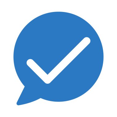 Mavi konuşma balonu içinde izole üzerinde beyaz arka plan bitti işareti ile