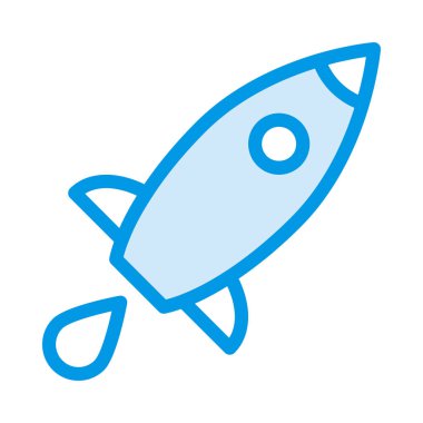 Beyaz arka plan üzerinde izole mavi roket