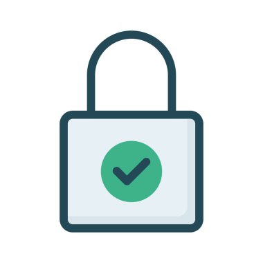 Yeşil gri kürek kilidi onaylamak sembolü