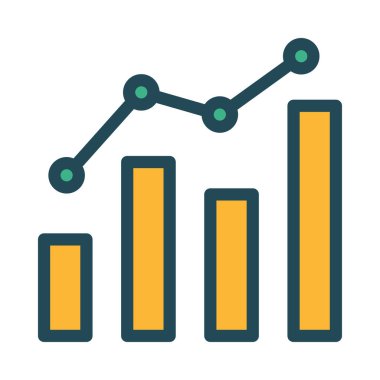 Sarı yeşil ok beyaz arka plan üzerinde izole büyüyen grafikle