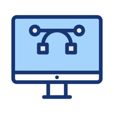 Bilgisayar monitörü ile mavi ekran sembolleri