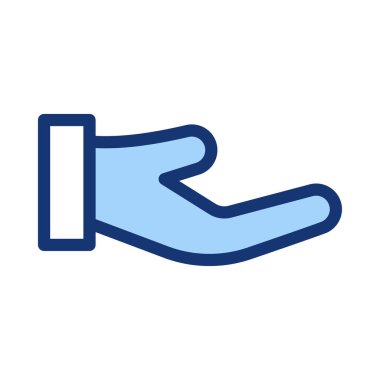 Beyaz arka plan üzerinde izole mavi eller