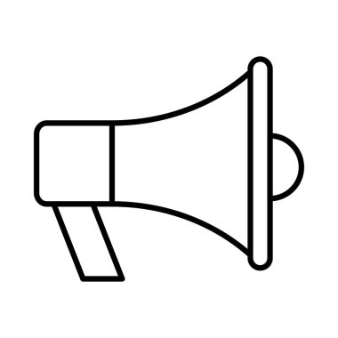 Beyaz arka plan üzerinde izole basit anahat hoparlör