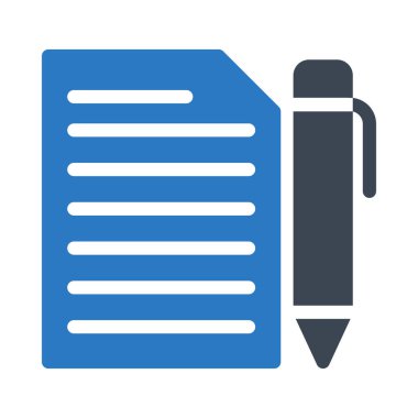 Beyaz arka plan üzerinde izole kalem ile mavi belge